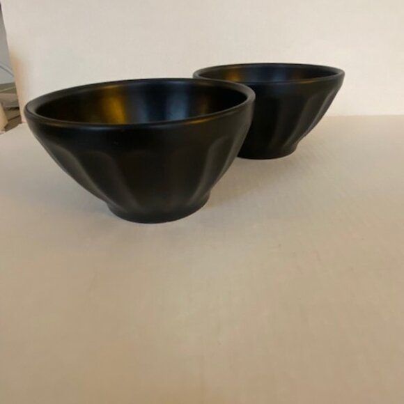 Anthropologie Matt Black 2 Cereal 2 Mini Latte Bowls - Picture 7 of 10